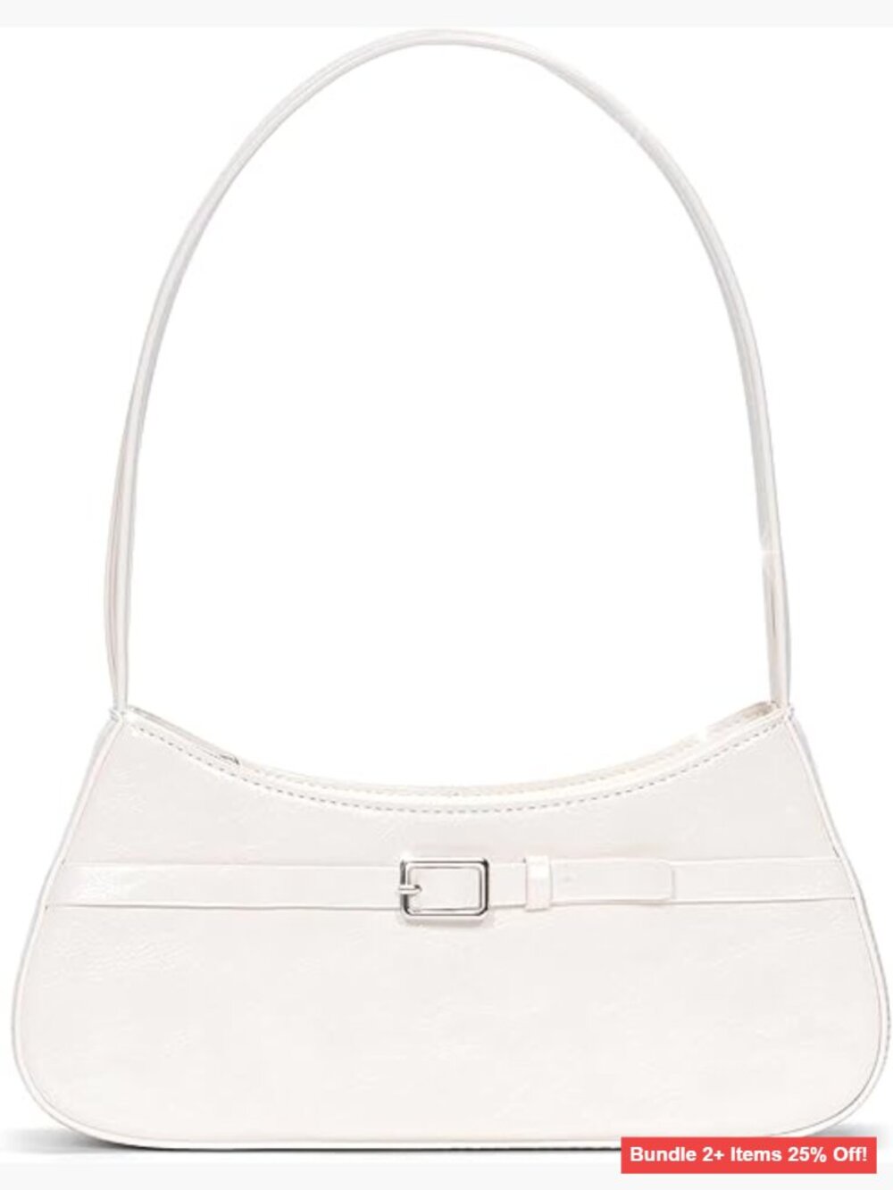 Small Faux Leather Hobo Shoulder Bag with Bow Design, Crescent Shape